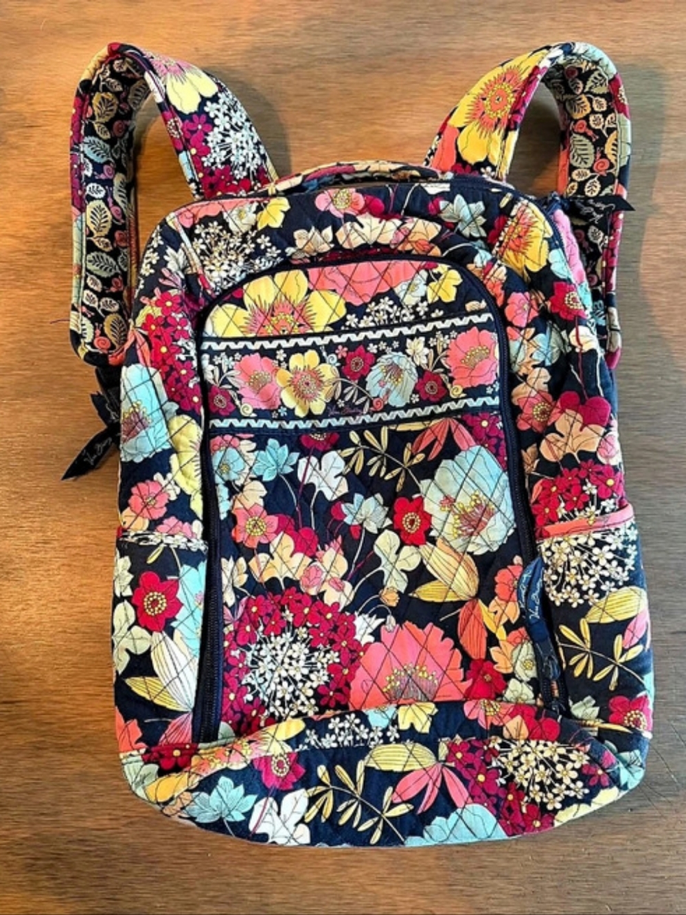 Vera Bradley Large Laptop Backpack in Happy Snails Rare Retired Floral